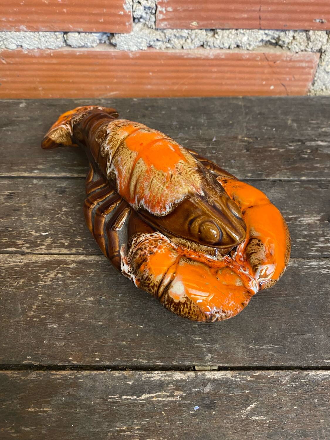 Vintage Polychrome Ceramic Lobster from VALLAURIS, France #D856
