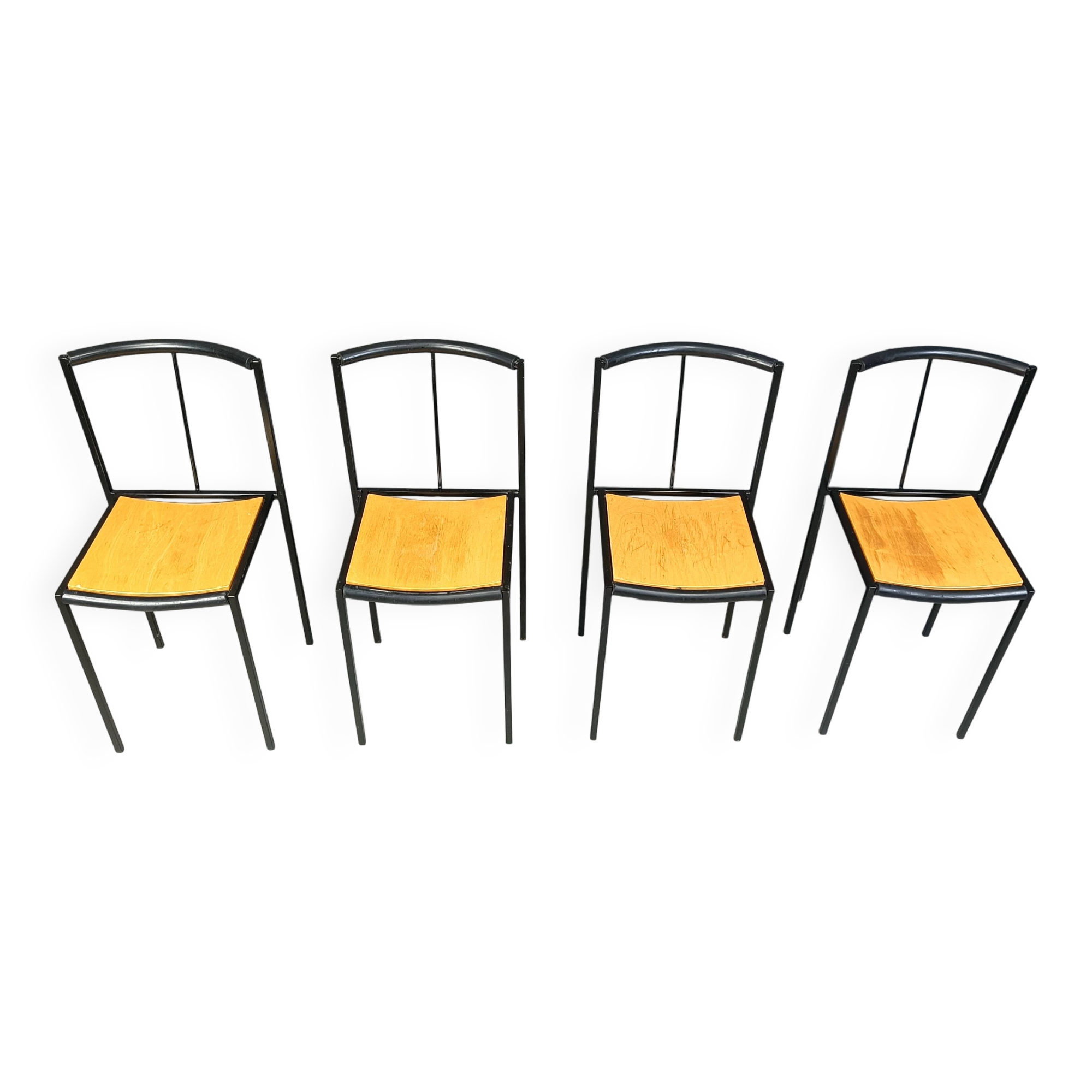 4 chairs by Zeus Noto Maurizio Peregalli Millepunte, 1985