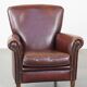 Sheep leather armchair correctly finished with decorative nails