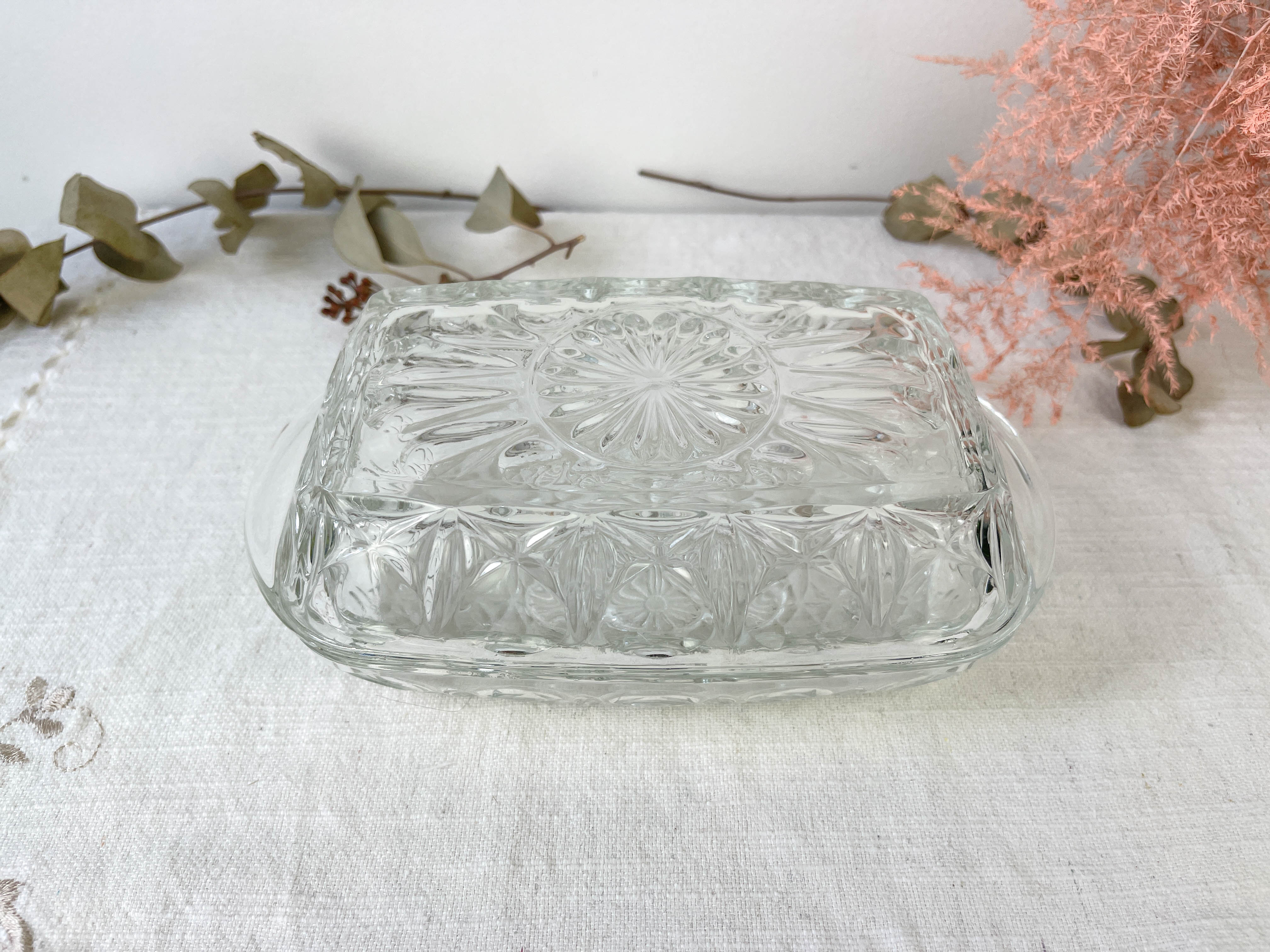 Vintage glass butter maker made in france reims