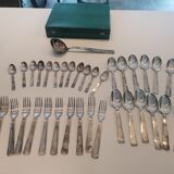 Silverware in silver metal