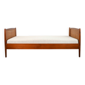 Lit Danois en teck année 60 / matelas re-tapissé