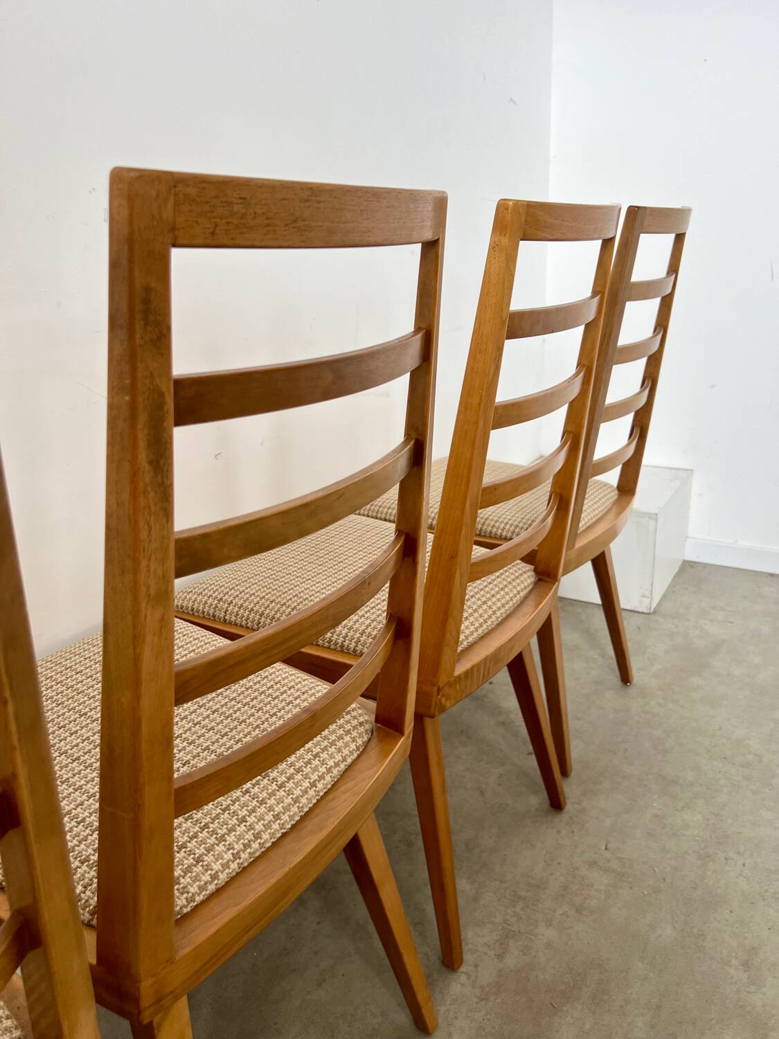 Set of 4 Scandinavian design beech chairs from the 70s vintage