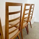 Set of 4 Scandinavian design beech chairs from the 70s vintage