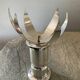 Vintage Lotus candle holder in silver metal