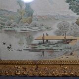C. CHOUET "The pond and the ducks" Signed watercolor