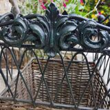 Iron and wicker umbrella carrier