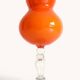 Murano Orange Cased Glass Large Goblet Vase, Italy, 1970s