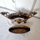 French Art Nouveau bronze planter decorated with a female mermaid