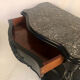 Pair of blackened wooden consoles, marble top