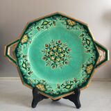 Longwy Chinoisant dish/Art Deco/Emerald green enamels/M.P Chevallier/XXth