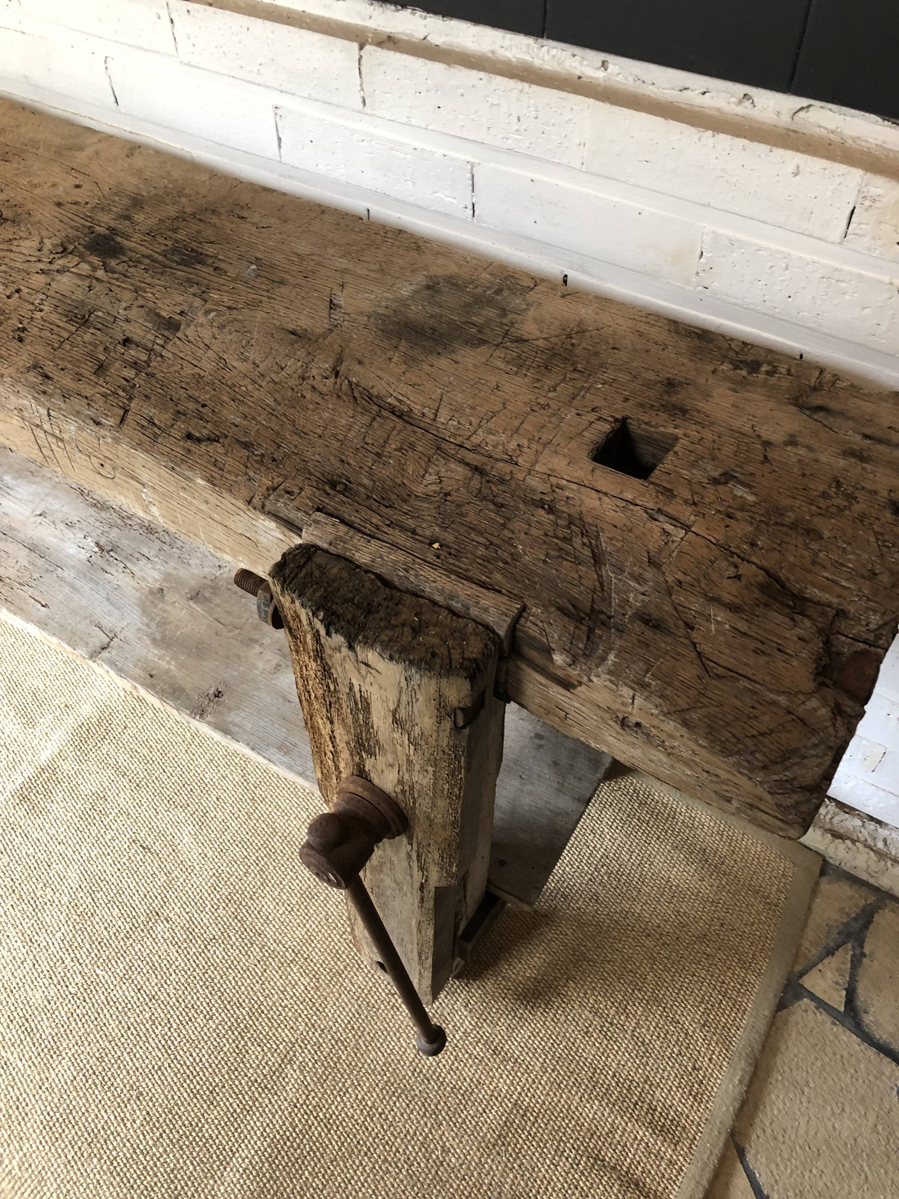 Oak carpenter's workbench