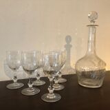 Carafe Baccarat and six matching glasses