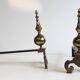 Paire de chenets en bronze, style baroque