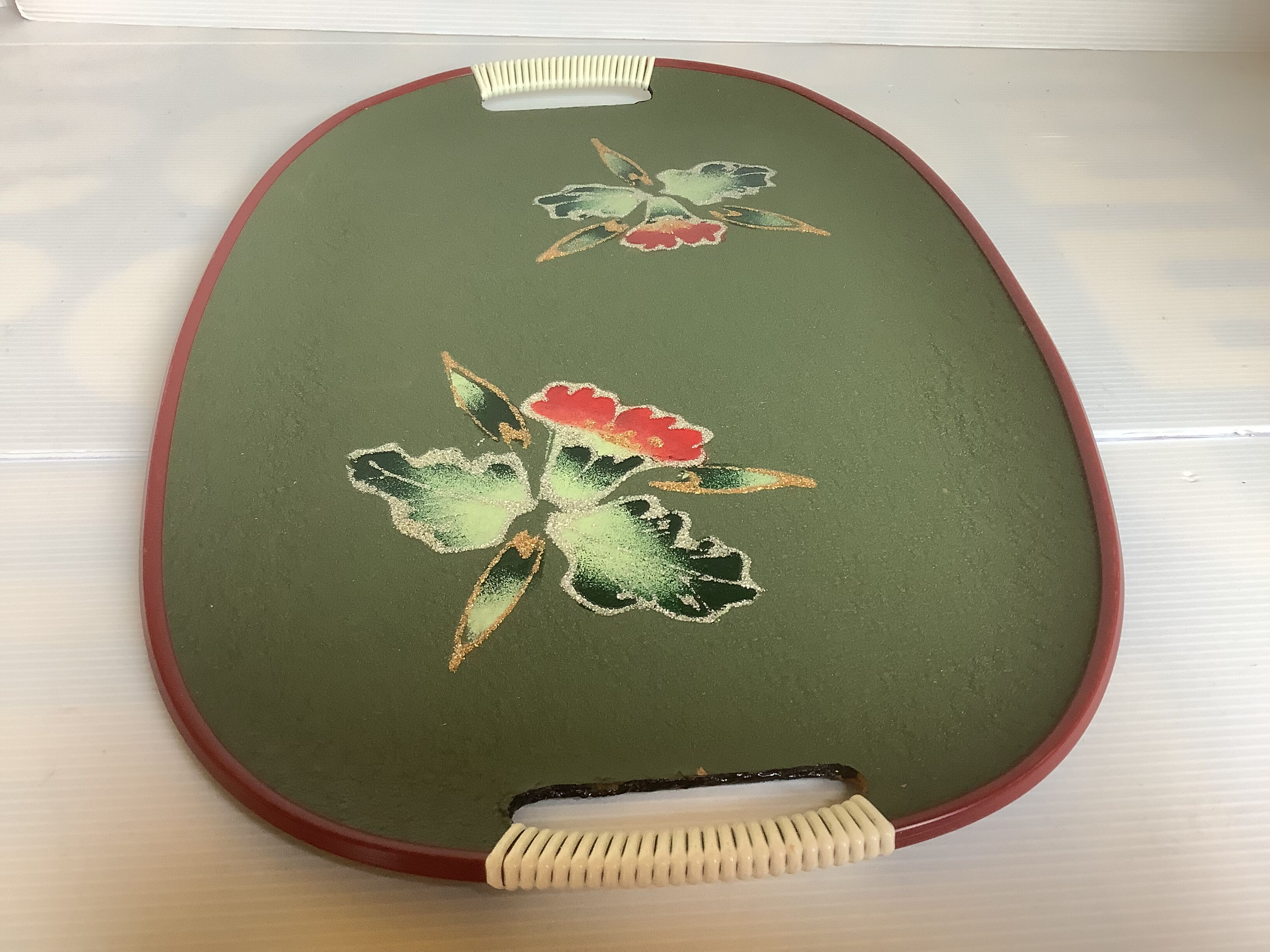 Glitter flower tray handles scoubidou Japan