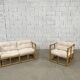 60s bamboo bench and armchair