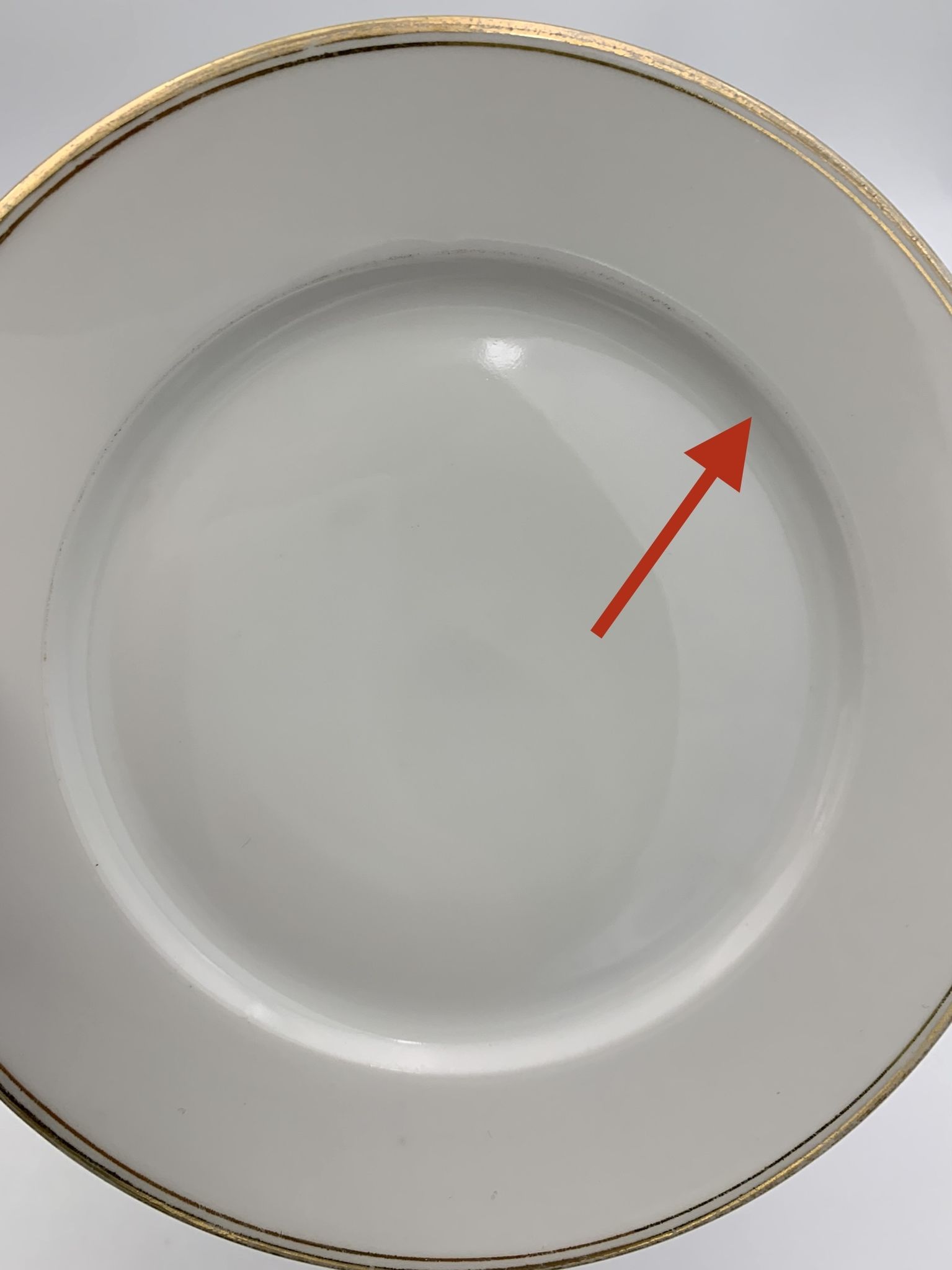 9 antique dessert plates white and gold porcelain from limoges william guerin - circa 1900