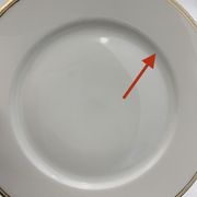 9 antique dessert plates white and gold porcelain from limoges william guerin - circa 1900