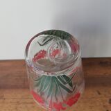 Vintage flower screen-printed molded glass vase