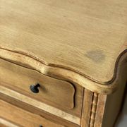 Neo rustic mini buffet chest of drawers with 3 drawers renovated in raw wood