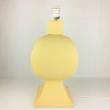 Ceramic lamp, pastel yellow Charolles earthenware 1980