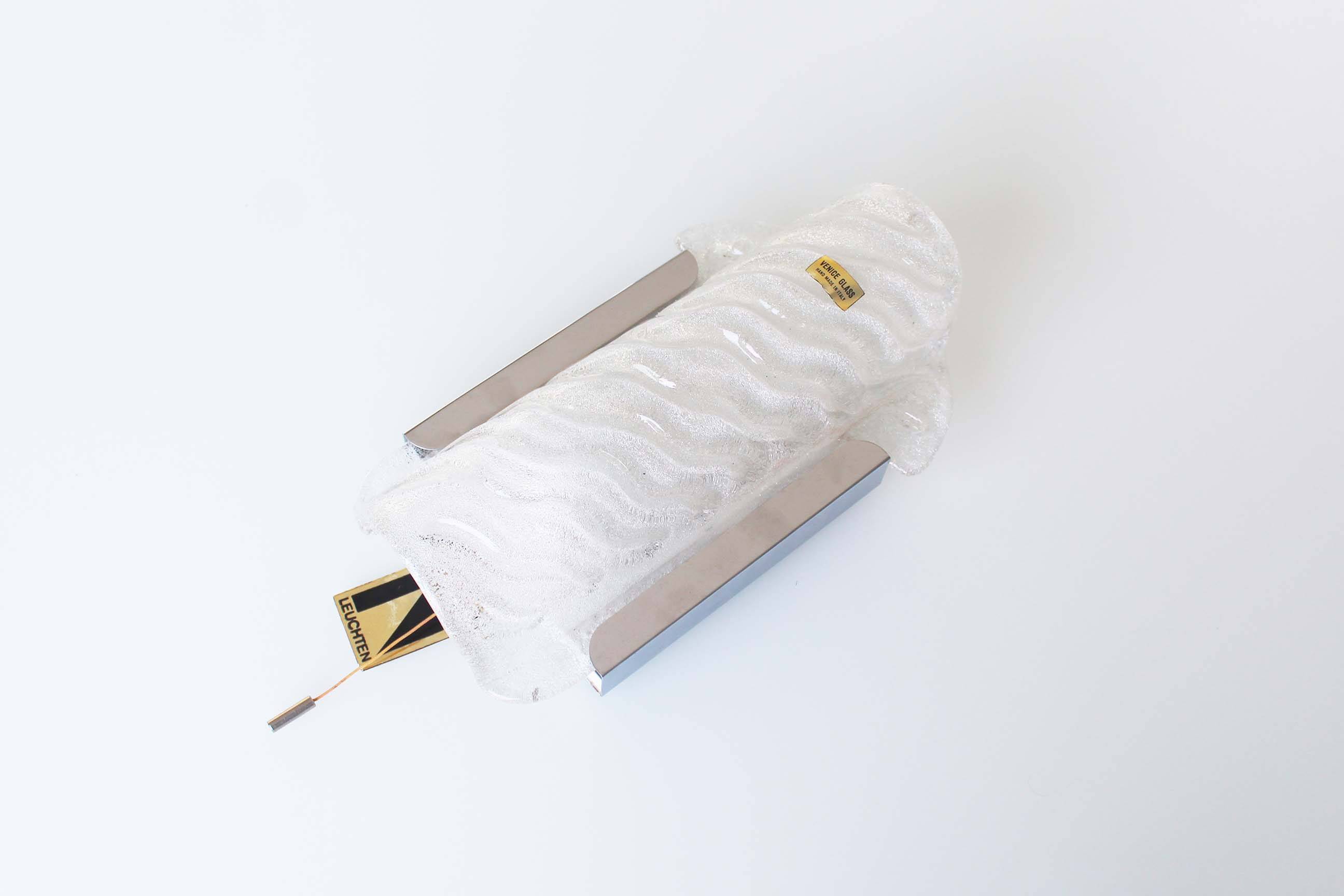 Vintage Murano Glass wall lamps by Kaiser Leuchten