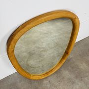 Scandinavian style wooden rim rearview mirror