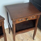 Pair of antique wooden bedside tables