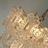 3-tier PENDANT LIGHT with 29 oval glass discs graewe chandelier 1960s