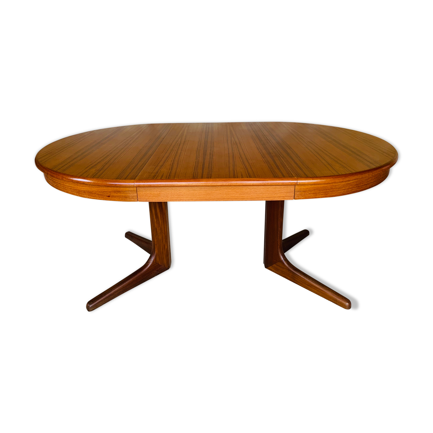 Extendable Scandinavian style dining table with double elongations by Maison Ducau, Circa 1970