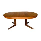 Extendable Scandinavian style dining table with double elongations by Maison Ducau, Circa 1970