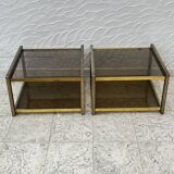 Duo de tables en laiton vintage