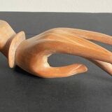 Wooden hand sculpture