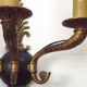 Set of 3 Bronze French Empire Style Triple Light Wall Sconces Neoclassical