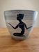 Milet cache-pot Sèvres, hand-decorated with a kneeling woman, 1950s.