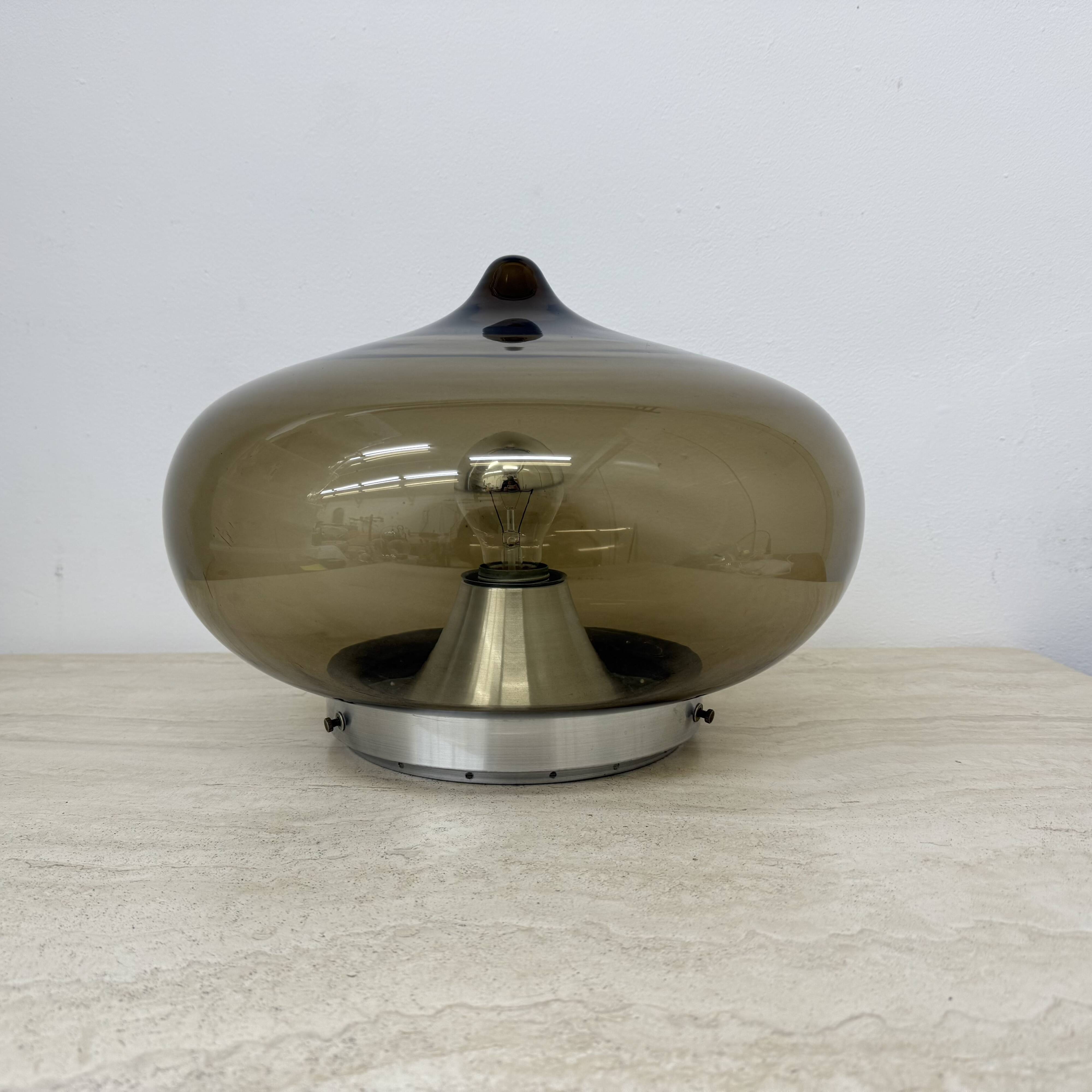 Mid-century Dijkstra smoked glass ceiling lamp space age, 1970’s