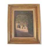 Ancient painting - Gate of the Chateau de Keriolet - Brittany