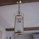 tailled crystal and brass hanging