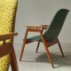 Pair of yellow and green resin and wood armchairs by Miroslav Navratil