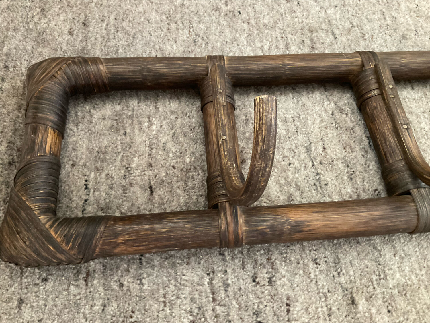 Vintage rattan coat rack from the 60s