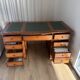 Minister Louis-Philippe's desk in solid cherry wood and leather.