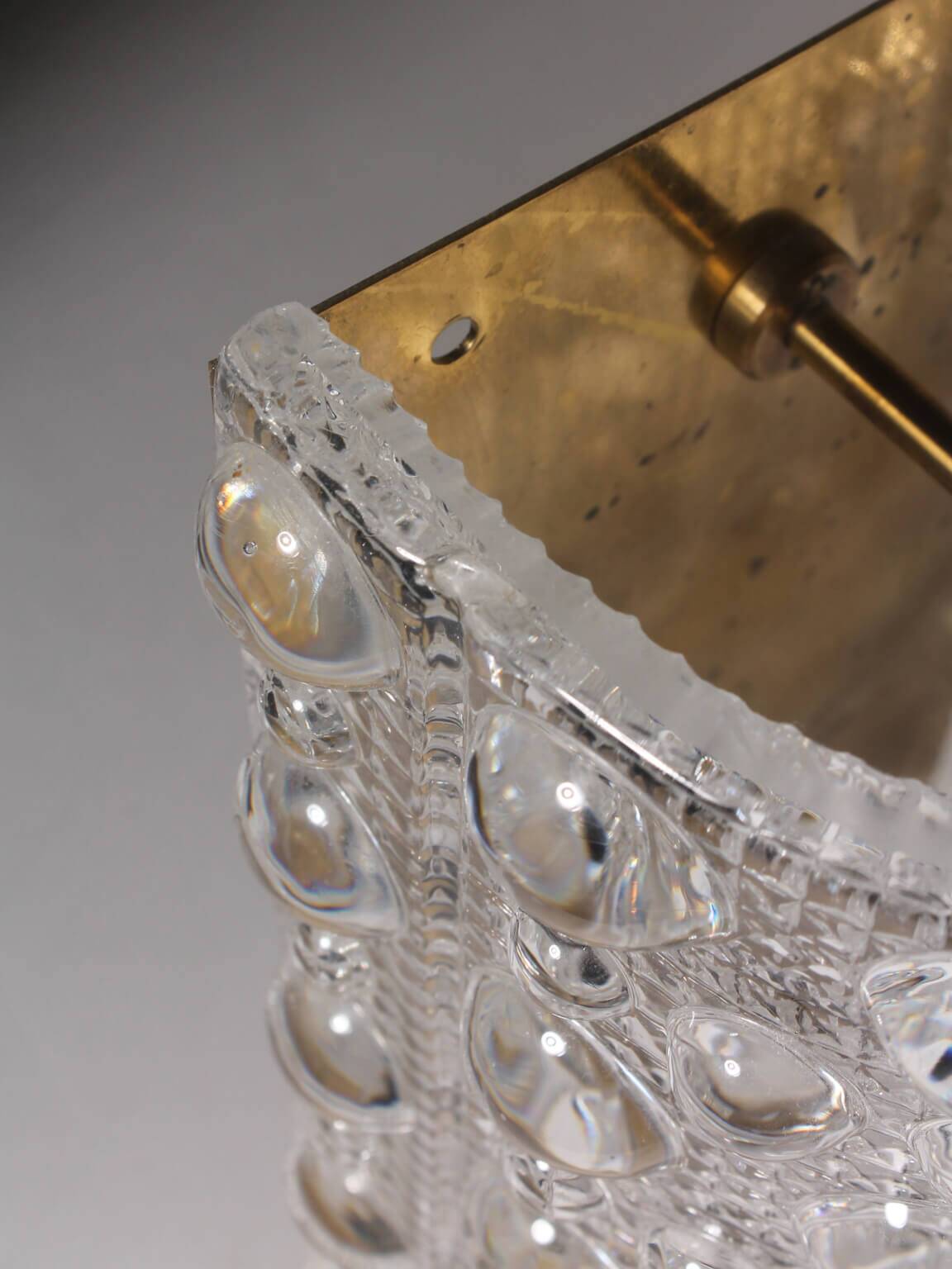 Carl Fagerlund Bubble Crystal Glass And Brass Sconce, For Orrefors
