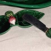 Ensemble décoratif en barbotine motif radis – vintage