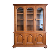 Solid oak library 2 bodies (display + lower) - Very good condition