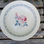 Round hollow dish or large plate, Janine model by Digoin, 1930/40
