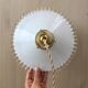 Pair of vintage white opaline pendant lamps and transparent serrated edges