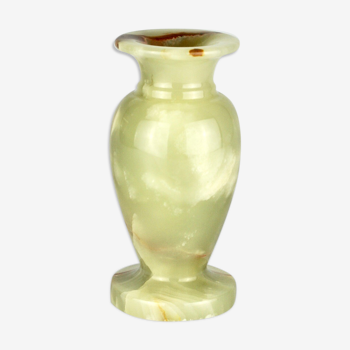 Green brown marbled onyx vase