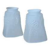 Lot de 2 tulipes verre dépoli grappes de raisin (L-0248-1)