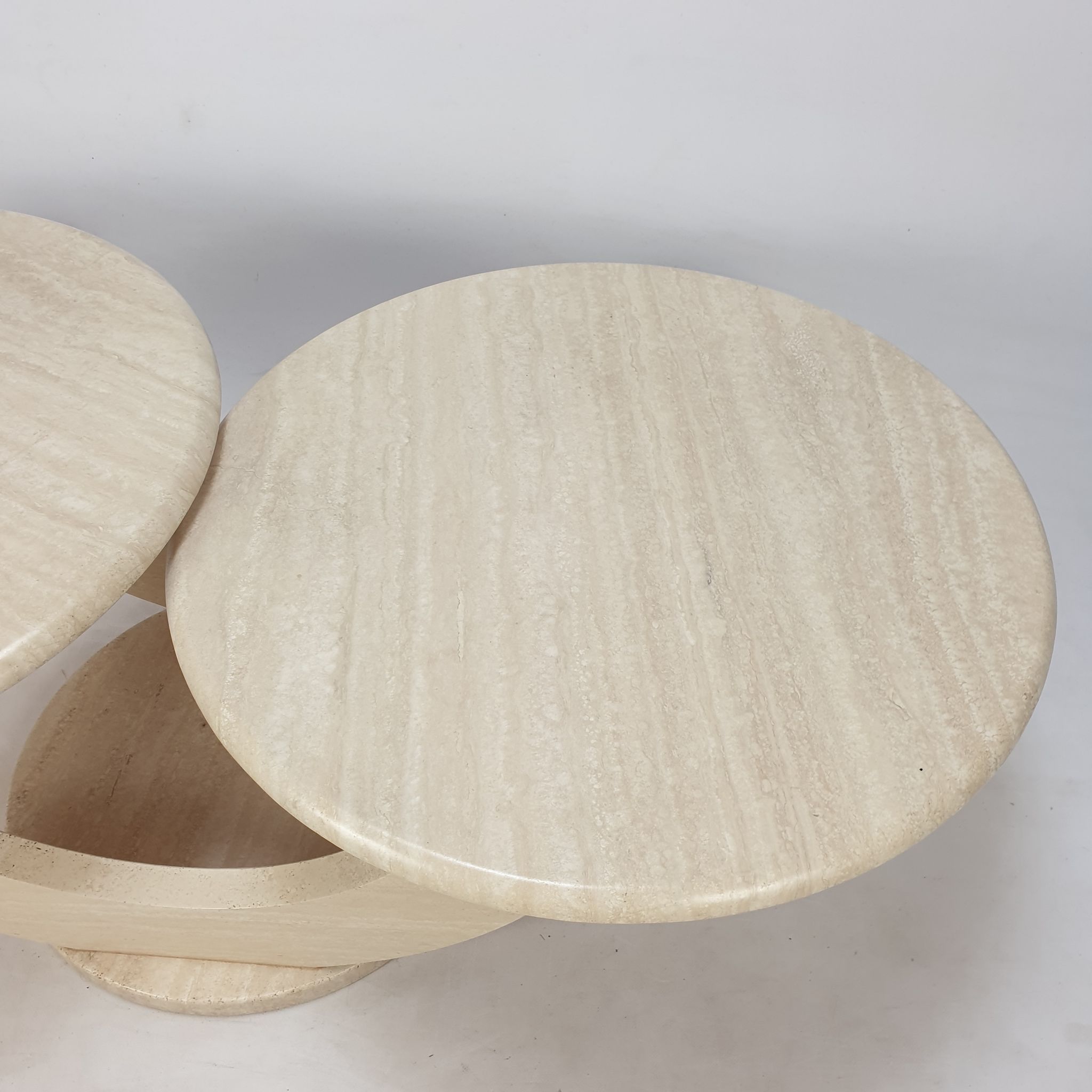 Italian travertine coffee table, 1980s