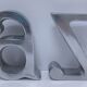 pair of bookends "a" and "z" cast aluminum